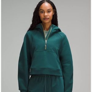 scuba zip hoodie in forest green nwt